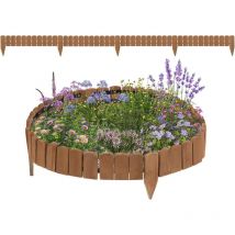 Clôture de Pelouse Décorative en Bois, Bordure de Jardin Flexible, Palissade de Jardin Extérieur, 203x35 cm, Marron Foncé - Woltu