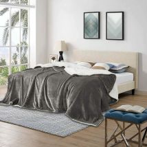 Couverture Chaude, Couverture de la Chambre en Peluche, Couverture de canapé, 220x240cm, Gris - Woltu