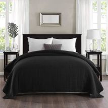 Couverture de lit Woltu rembourré et matelassé , Couvre-Lit, Noir, 170x210 cm