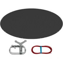 WOLTU Couverture Piscine Ronde F610cm, Convient aux F500-550cm, Anti-poussière en PE 200g/m² avec Œillets et Corde de Fixation