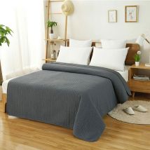 Couvre-lit rembourré et matelassé, Couverture de lit Flannel Double réversible, 170x210cm, Gris - Woltu