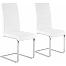 Esszimmerstühle 2er Set, Schwingstuhl, Freischwinger Stuhl, Küchenstuhl, Polsterstuhl, Mit Hoher Rückenlehne, Kunstleder, Für Esszimmer Esstisch Küche