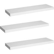 WOLTU Estantería de Pared de MDF Juego de 3 Blanco 100cm