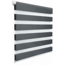 Woltu - Estor Enrollable Opaco Doble para Interiores sin Taladrar Gris oscuro 60x120 cm