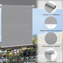 Estor Enrollable para Exterior Estor Toldo Vertical Persiana Enrollable para Balcón Ventana Jardín Estor de Privacidad Térmica Opaca Anti uv 100x140
