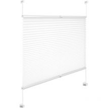 Estor Plisado - Klemmfix - EasyFix - Sin Taladrar - Protección Solar y Privacidad - Ventanas y Puertas - Estor Enrollable Blanco 75x200 cm - Woltu