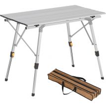 Folding Camping Tables Outdoor Garden Picnic Fishing Portable bbq W/Bag. Silver - Woltu