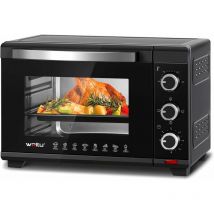 Fornetto Elettrico con Capacità di 28L. Mini Forno da 1600W. Temperatura 100-230°C. Timer 0-60min. 3 Modalità di Cottura. con Doppio Vetro. Accessori