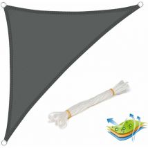 Garden Sun Shade Sail pe Breathable Canopy Sunscreen Patio Awning Cover Grey 2.5x2.5x3.5m - Woltu