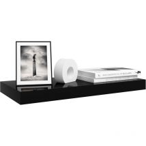 Wall Storage Shelf High Gloss cd Media Storage Rack 60 x 22.9 x 3.8 cm Black - Woltu