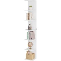 Woltu - Libreria Scaffale Mensole Parete Angolare Moderna 7 Livelli/ 2 Scaffali a 4 Livelli ad Angolo Bianco