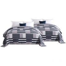 WOLTU Lot de 2 Couvre-Lits, Design Patchwork Couette boutis imprimée, jeté de lit, 150x200cm, BD12m01-2