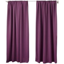 2 pièces Rideaux occultant, pour Maison intérieure pour fenêtre et Porte Isolant Thermique, 135x245cm, Violet VH5880vl-2 - Woltu