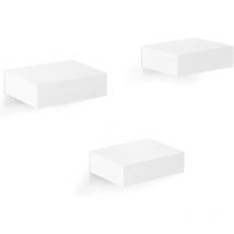 Lot de 3 Étagères Murales Blanches, Étagères Flottantes en Bois mdf, 10, 5x7, 7x3cm - Woltu