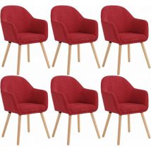 WOLTU Lot de 6 Chaises de Salle à Manger en Velours Côtelé + Bois Massif, Chaise de Cuisine 41 x 39 x 83, 5 cm, Chaise Ergonomique avec Accoudoir,