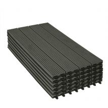 Lot de 6 Dalle de sol Revêtement Carrelage, 1 m², 30x60 cm, Gris - Woltu