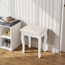 Woltu - Make-Up Stool Dressing Chair.Soft Padded Vanity Wooden Desk Stool
