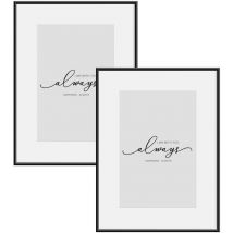 Woltu - Marco de Fotos de Pared 2x 15x20 cm, Marco, Frontal de Plexiglás Transparente, para Tarjetas, Negro