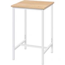 Mesa de Bar Mesa de Bistro Mesa de Comedor Mesa Alta con Estructura de Metal mdf 60x60x100cm (WxDxH) Roble Claro - Woltu