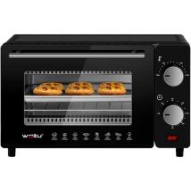 Mini Four Électrique 10L Woltu Petit Four à Pizza avec 4 Modes de Cuisson pour Gâteau, Poulet, Viande, Poisson, 100-230°C, Minuterie 0-60 Min, 650W,