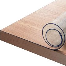 Nappe 2mm Imperméable Transparente, Rectangulaire Nappe de Table en pvc, 80x140cm - Woltu