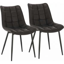 Woltu - Pack de 2 Sillas de Comedor Asiento de Cuero Artificial Silla Diseño Silla Tapizada Estructura Metálica Sillón con Respaldo Silla de Cocina