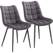 Woltu - Pack de 2 Sillas de Comedor Asiento de Terciopelo Silla Diseño Ergonomica Silla Tapizada Estructura Metálica Sillón con Respaldo Silla de