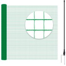 Woltu - Kit de valla para aves de corral pe con clavijas, cuerdas y bridas, 20 x 1,2 m, color verde