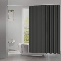 Rideau de Douche Anti-moisissure, Rideau de Baignoire 100% Polyester avec Œillets, Ourlet Alourdi, 120x180cm Gris foncé - Woltu