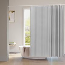 Rideau de Douche Anti-moisissure, Rideau de Baignoire 100% Polyester avec Œillets, Ourlet Alourdi, 120x180cm Gris - Woltu