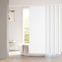 Rideau de Douche Anti-moisissure, Rideau de Baignoire 100% Polyester avec Œillets, Ourlet Alourdi, 120x180cm Blanc - Woltu