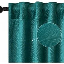 Rideau de Fenêtre Occultant, Effet Velours, 135 x 245 cm, Rideau Opaque avec Bande Frontale, Tenture Isolante et Thermique pour Salon, Chambre,