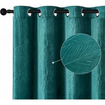 Rideau de Fenêtre Occultant, Effet Velours, 135 x 260 cm, Rideau Opaque avec Œillets, Tenture Isolante et Thermique pour Salon, Chambre, Protection