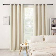 WOLTU Rideau de Fenêtre Occultant, 135 x 225 cm, Effet Velours, Rideau Opaque avec Œillets, Tenture Isolante et Thermique pour Salon, Chambre,