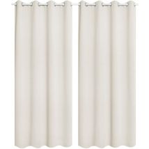 WOLTU Rideaux 2 pièces occultants Opaque, Déco fenêtre Isolant, 135x175cm Crème VH5867cm-2