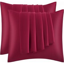 Set di 2 Federe in Raso per Cuscini. Copricuscini da Letto Morbidi e Setosi 80 x 80 cm. Ipoallergenici. Antiacaro. Protezione per Capelli e Pelle.