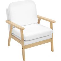 Sillón acolchado moderno, sillón de lino para salón, crema - Woltu