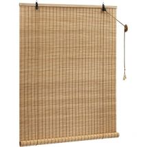 Store Enrouleur Bambou, 60x220 cm, Store Bambou, Protection Solaire, Store Vénitien en Bambou, Tirage Latéral, Store Occultant, Respirant, pour