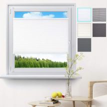 Store plissé sans perçage pour fenêtre ou Porte, 105x130cm, Blanc - Woltu