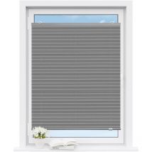 Store Plissé sans Perçage, 70x120 cm, Store Occlutant avec Ventouses sous Vide, Gris - Woltu