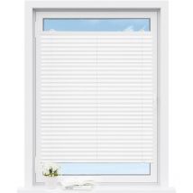 Store Plissé sans Perçage, 90x120 cm, Store Occlutant avec Ventouses sous Vide, Blanc - Woltu