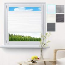 Store plissé sans perçage pour fenêtre ou Porte, 50x130cm, Blanc - Woltu