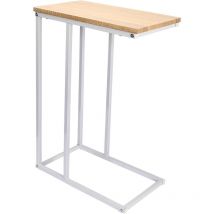 Woltu - Table basse en métal et bois, Table basse de salon, Table à thé, Table à café, Table de chevet, 45x25x63, 5 cm, Chêne clair