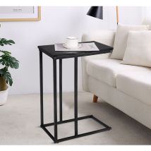 Woltu - Table basse en métal et bois, Table basse de salon, Table à thé, Table à café, Table de chevet, 45x25x63, 5 cm, Noir