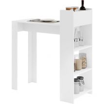 Table de Bar Woltu Table Haute, Table à Manger, Table Haute Cuisine, en Bois d'Ingénierie, Blanc