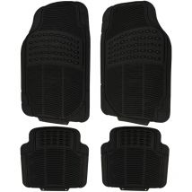 Woltu - Tapis de voiture universel lot de 4, Tapis Moquette, tapis de sol pour voiture en Caoutchouc, Noir