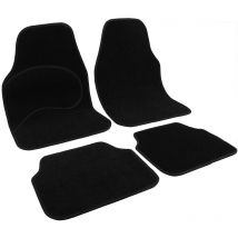 Tapis de voiture universel lot de 4, Tapis Moquette, tapis de sol pour voiture en tissu, Noir - Woltu