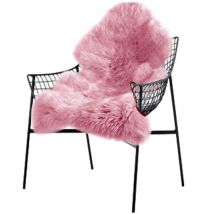 Woltu - Tapis en Peau de Mouton, Tapis de canapé en laine, Tapis pour salon ou siège, Fourrure polie, 60x90cm, Rose