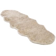 Woltu - Tapis salon carpet tapis chambre - 180x60 cm, Tapis en fausse fourrure, Blanc brun