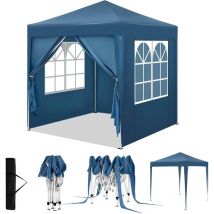 Woltu - Tonnelle de Jardin 2x2m, Tonnelle Pliante, Pergola, Barnum, Hauteur Réglable, Imperméable, Protection de uv, avec Sac de Transport, Bleu